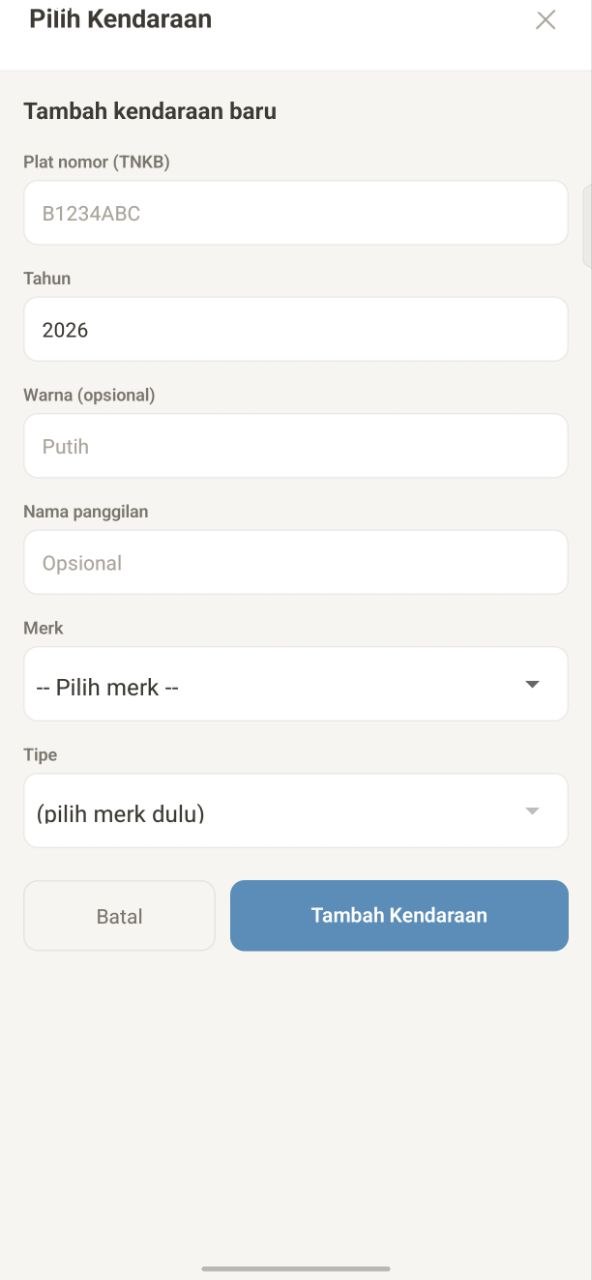 Tambah kendaraan